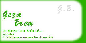 geza brem business card