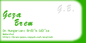 geza brem business card